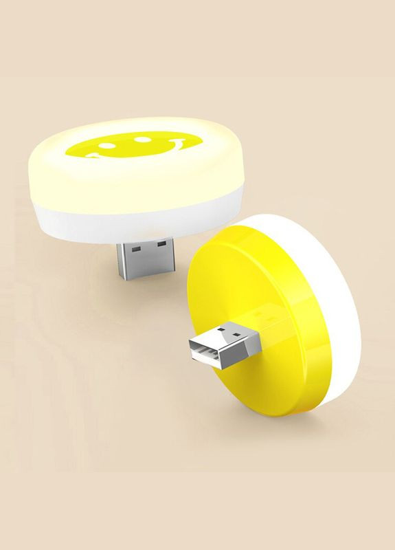 USB LED лампочка ночник смайлик в упаковке No Brand (322568106)