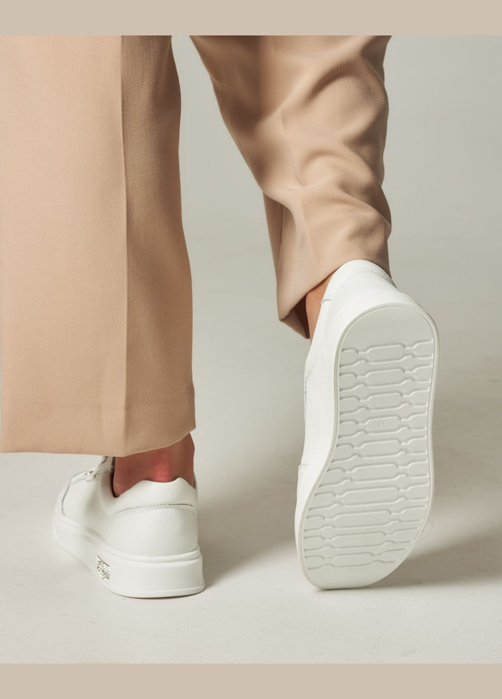 Белые кеды женские белый кожа Lifexpert