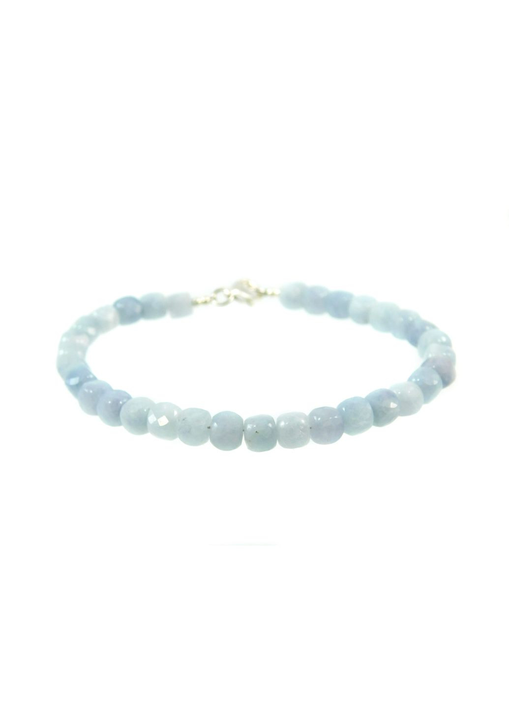 Браслет Аквамарин кубик грань 5 мм, серебро 15 Fursa fashion (322315337)