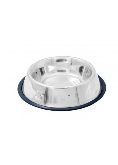 Миска SWI металлическая с резиновым ободком, с косточкой для собак, 2.2 л Swastik Industries (362617961)