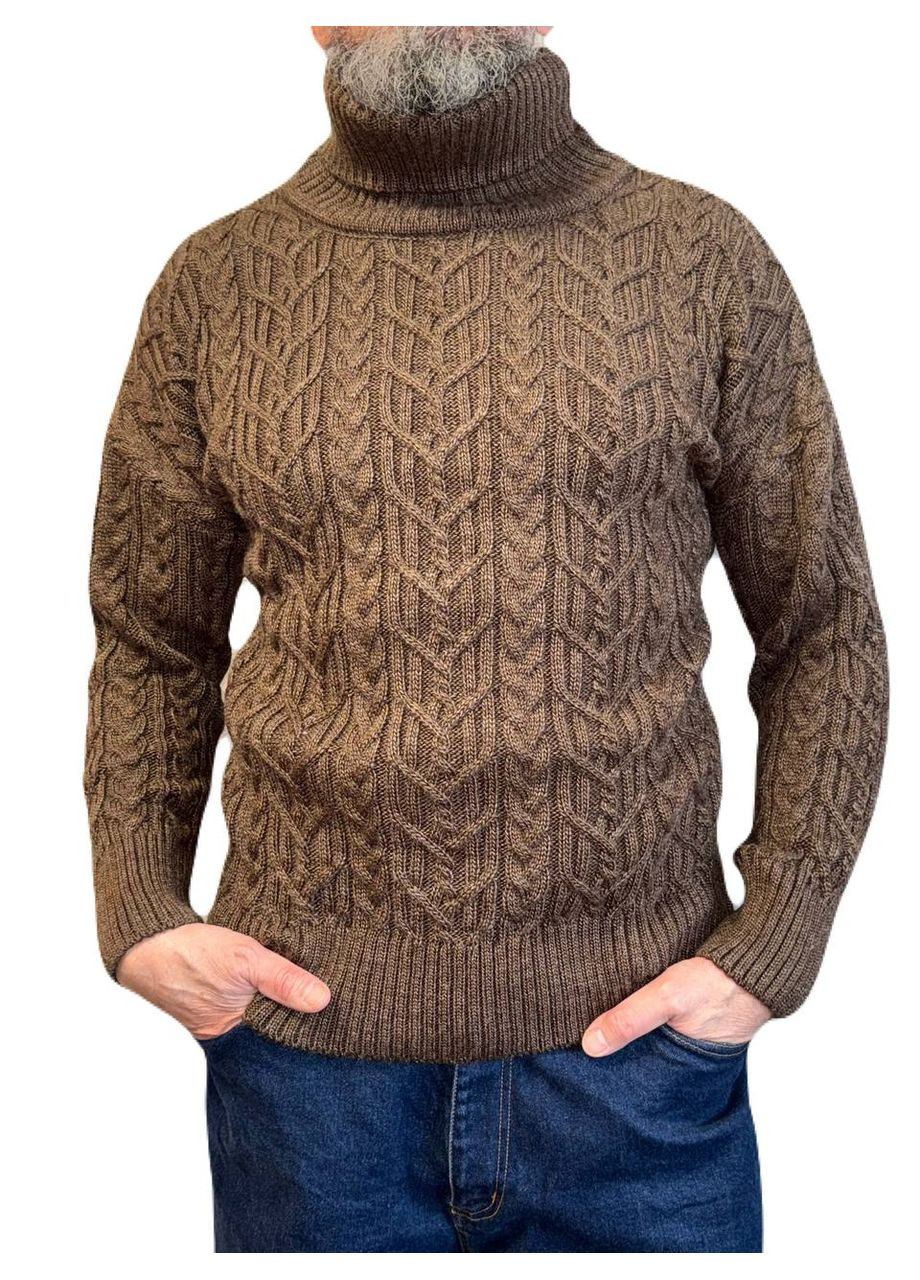 Коричневый зимний свитер шерстяной Berta Lucci