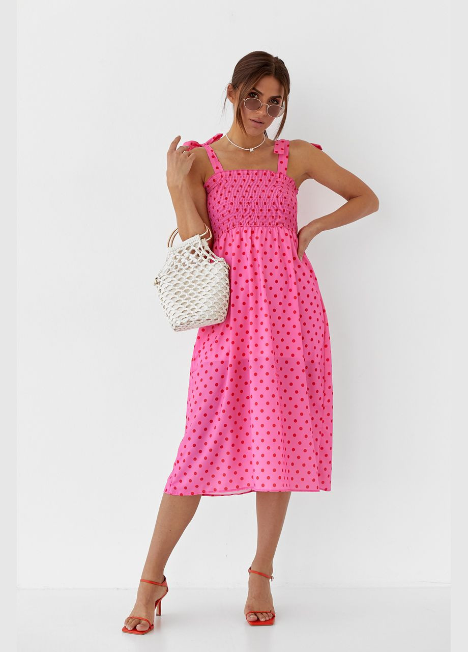 Довгий жіночий сарафан на бретелях-зав'язках Liton (296908997)