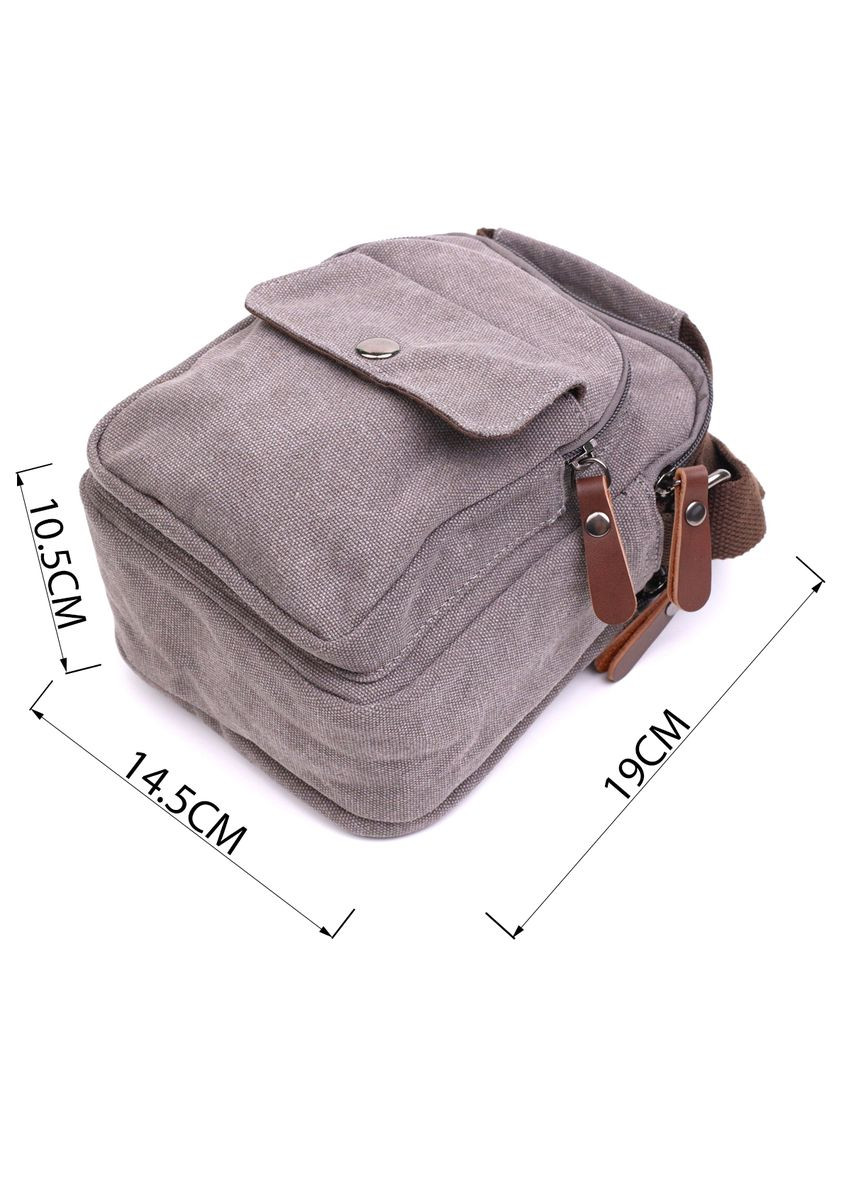 Чоловіча текстильна сумка через плече сіра кросбоді 22217 Vintage (329197754)