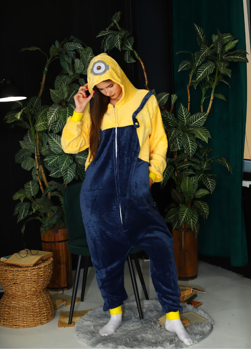 Женское кигуруми с капюшоном Миньон пижама посипака с карманами (1142) My Kigu (360885068)