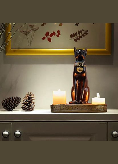 Свічник фігурка зі смоли Креативна єгипетська колекційна статуя кішки богиня Бастет No Brand (278250116)