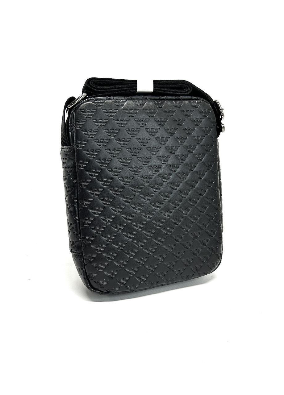 Чоловіча сумка з єко-шкіри PU1106-3 чорна 24х20х5 No Brand (372744621)