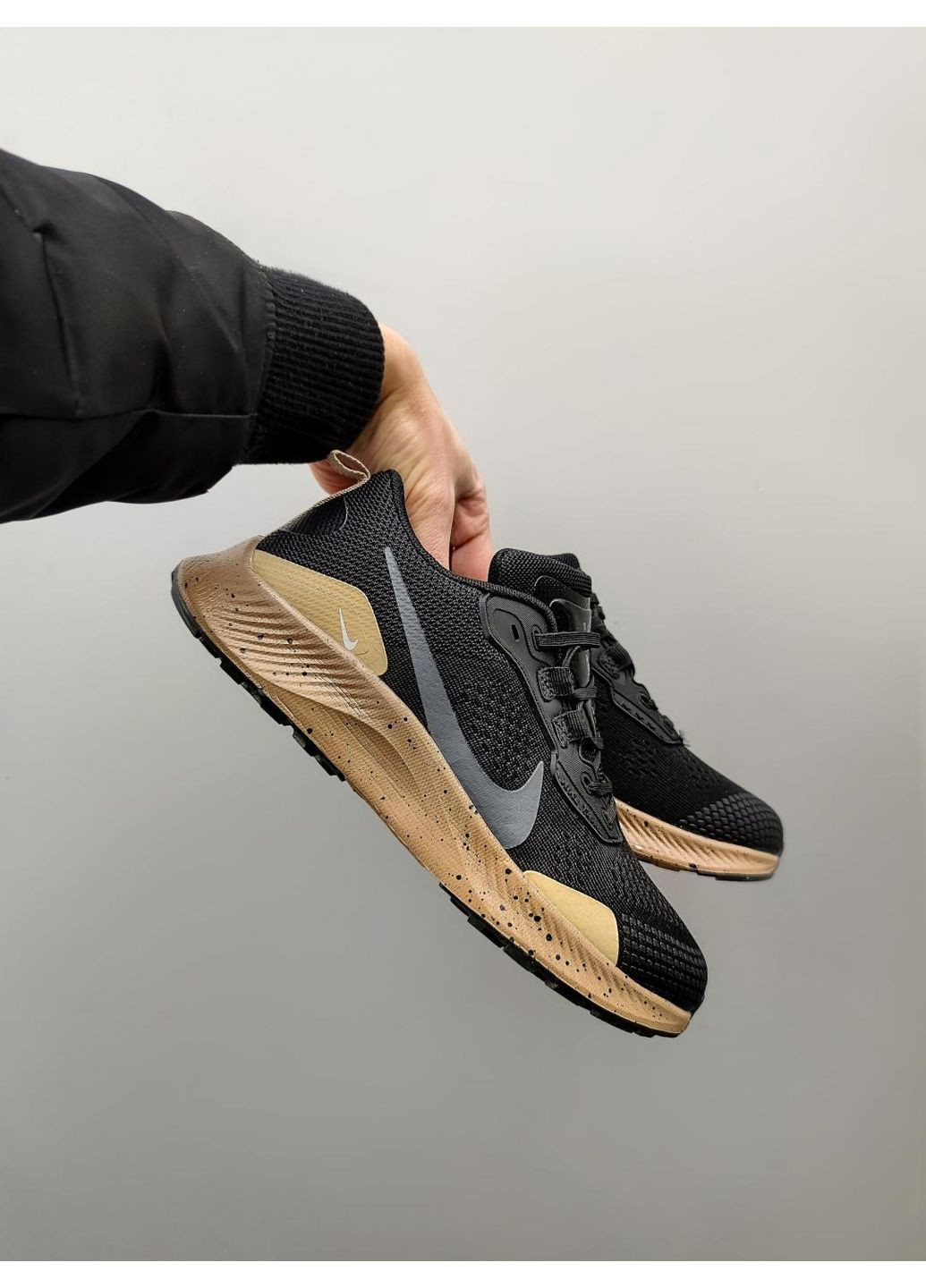 Чорні Осінні кросівки чоловічі nike pegasus trail 3 black brown найк пегасус треіл No Brand