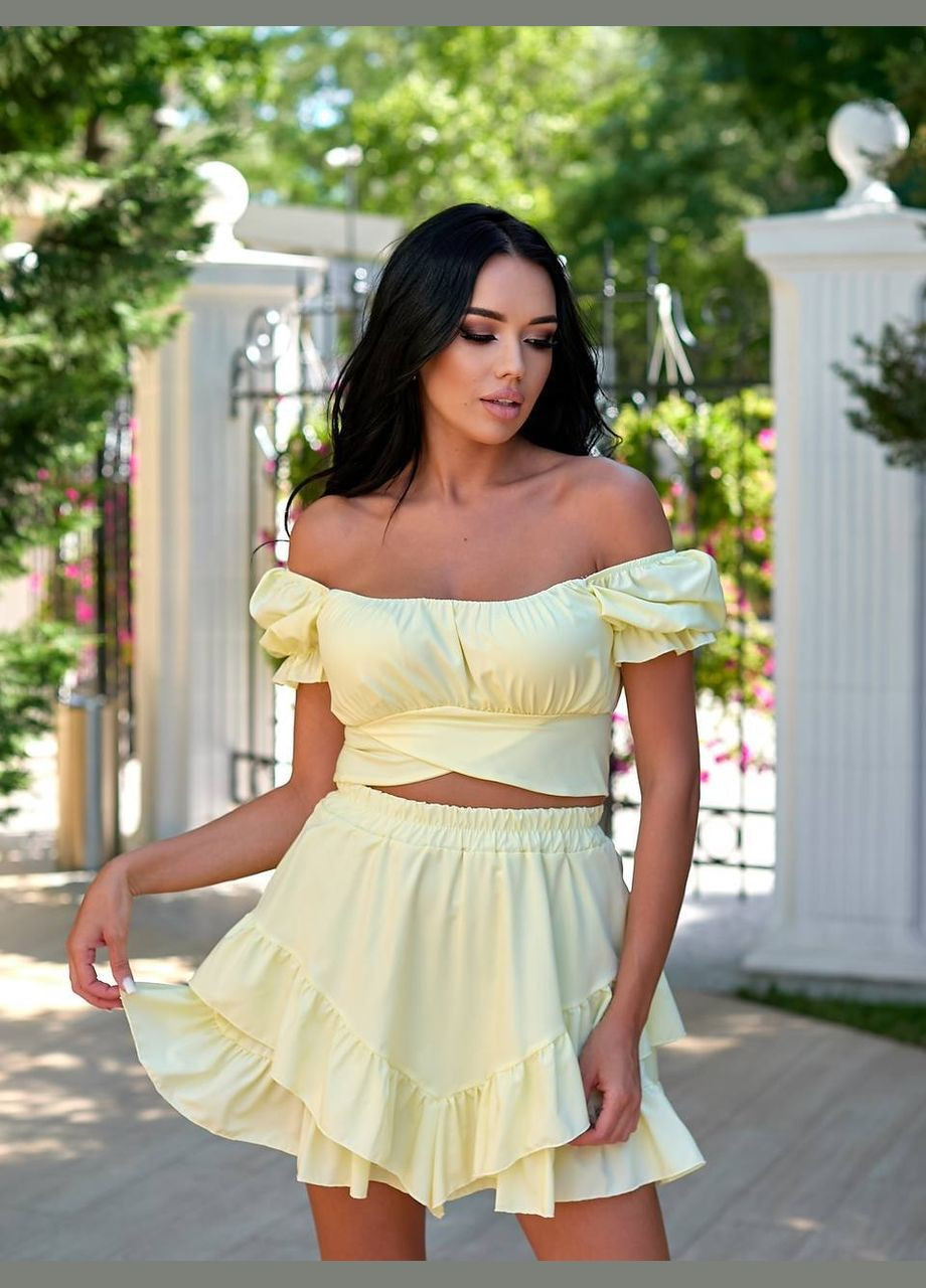 Легкий ніжний комплект із софту у жовтому кольорі. No Brand 01043-2 (342329173)