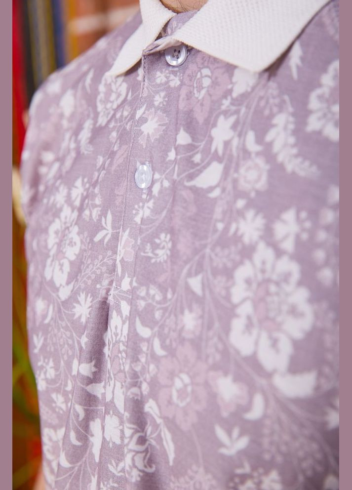 Комбинированная мужское поло, в цветочный принт, персикового цвета, Ager