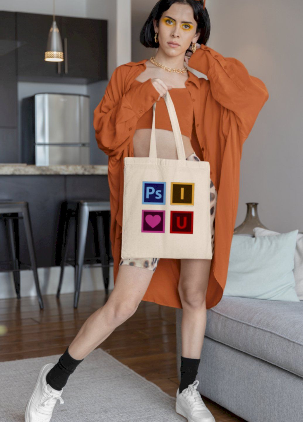 Еко-сумка шопер Ctrl+ натуральний "Ps I Love U" Ctrl+ (303772989)