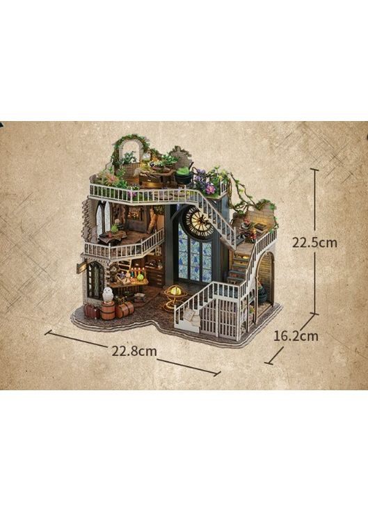 Румбокс Магічний двухповерховий будинок 3D конструктор DIY Roombox LV-003 + купол No Brand (362453235)