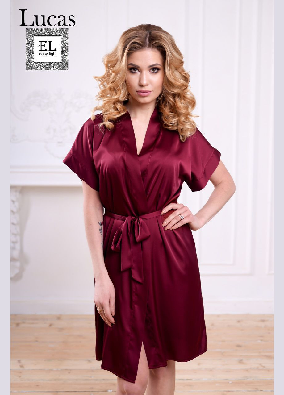 Чарівний модний шовковий бордовий жіночий халат Lukas EL (368787915)