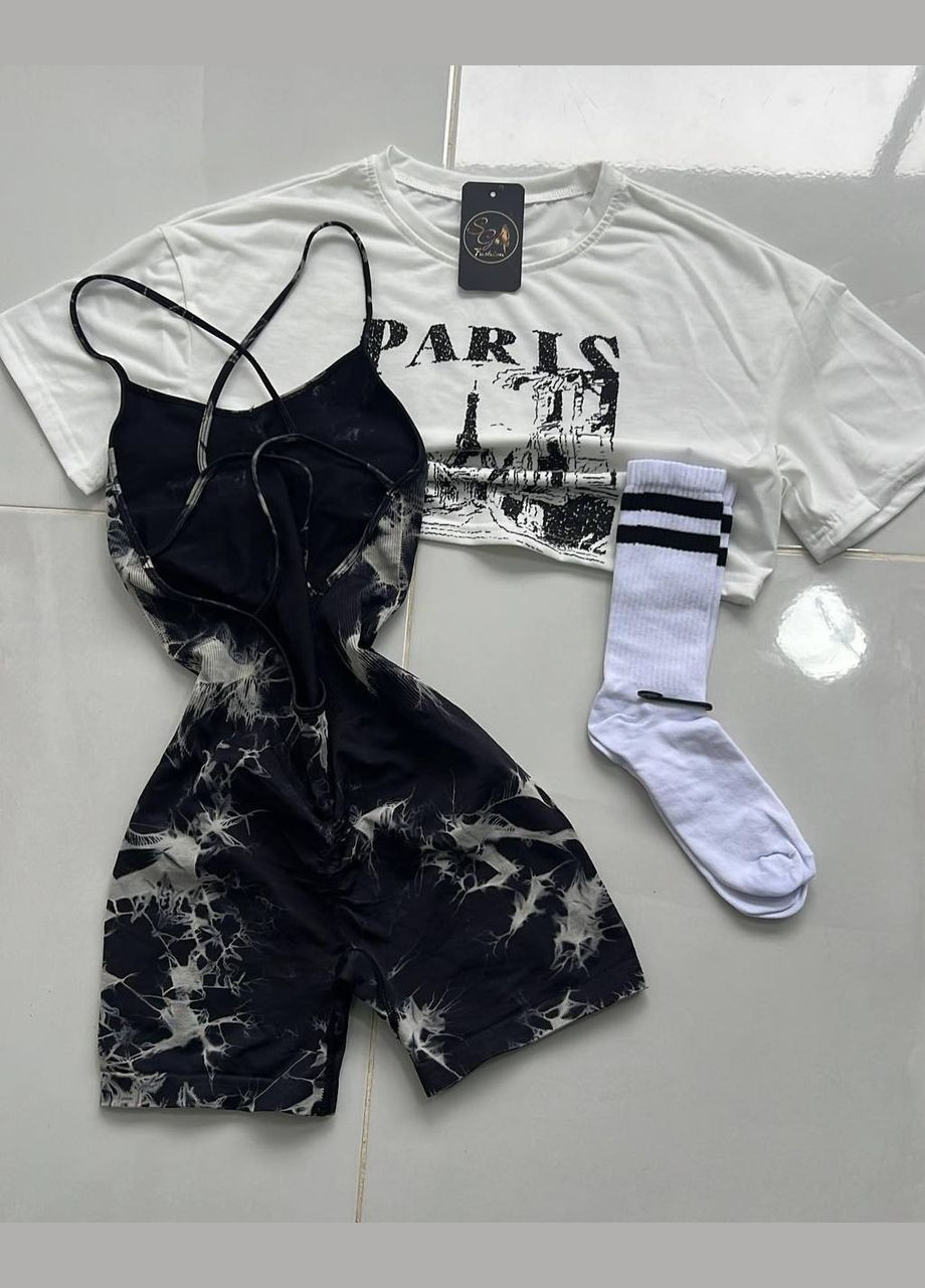 Комбинезон женский Україна комбинезон-шорты чёрный повседневный