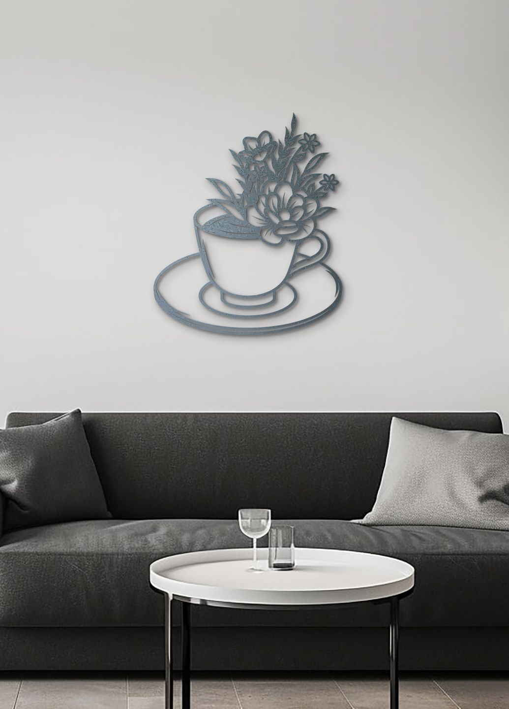 Сучасна картина на кухню, декор в кімнату "Квіткова кава", оригінальний подарунок 35х43 см Woodyard (292013866)