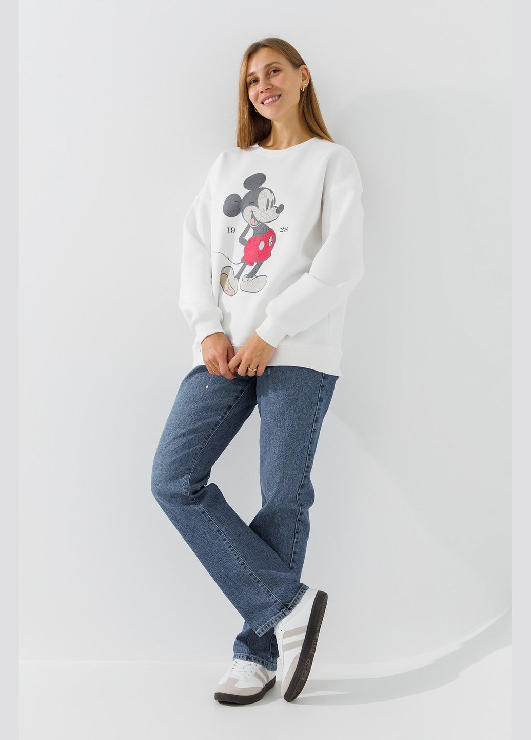 Молочний cвітшот з візерунком жіночий onme-32 shop (2000990842381) On me (315988525)