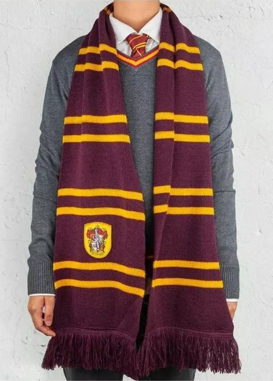 Дитячий шарф з Гаррі Поттера у смужку з емблемою факультету Грифіндор (90009) My Kigu (363133942)