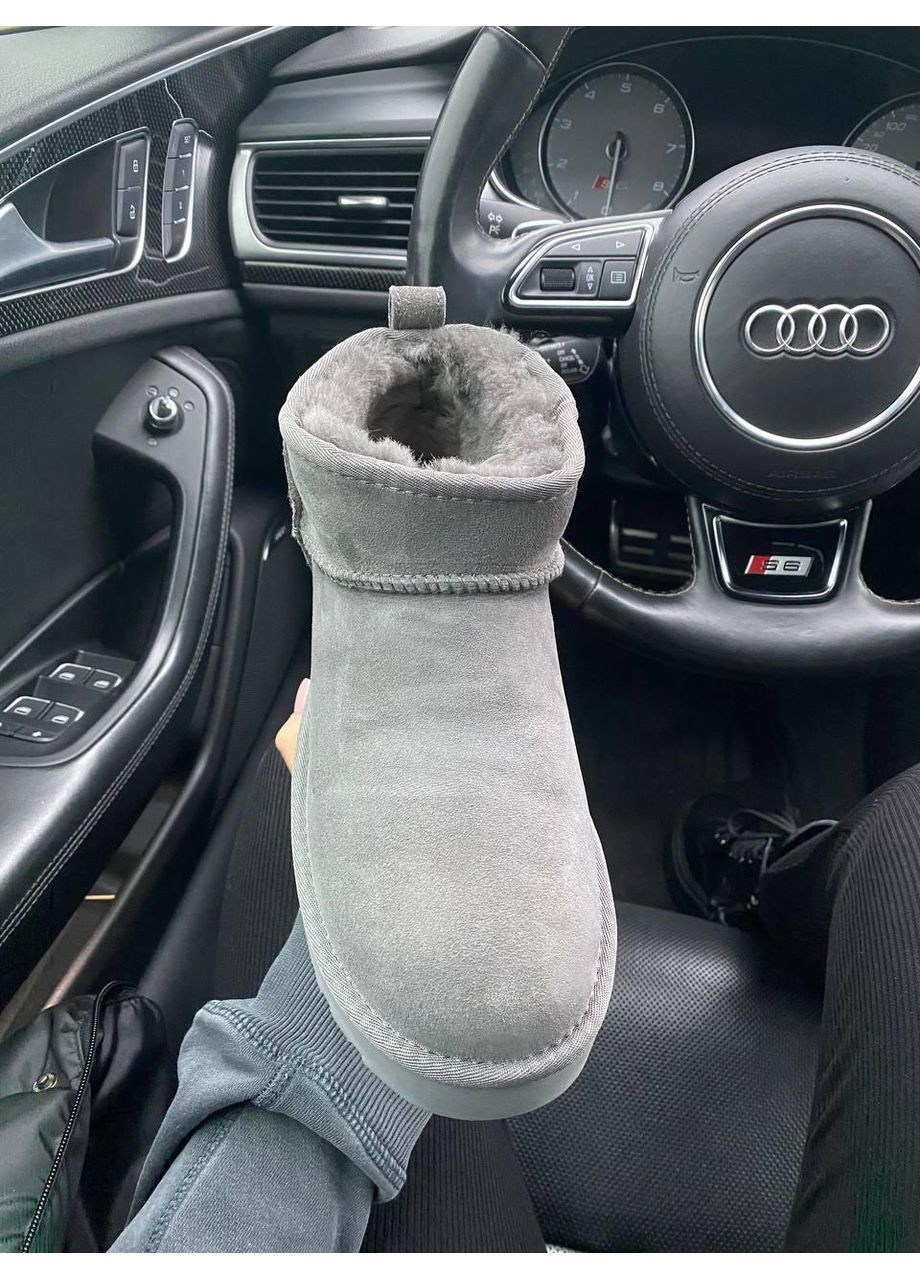Угі Жіночі UGG Ultra Mini Platform Grey (Замша) (369384138)