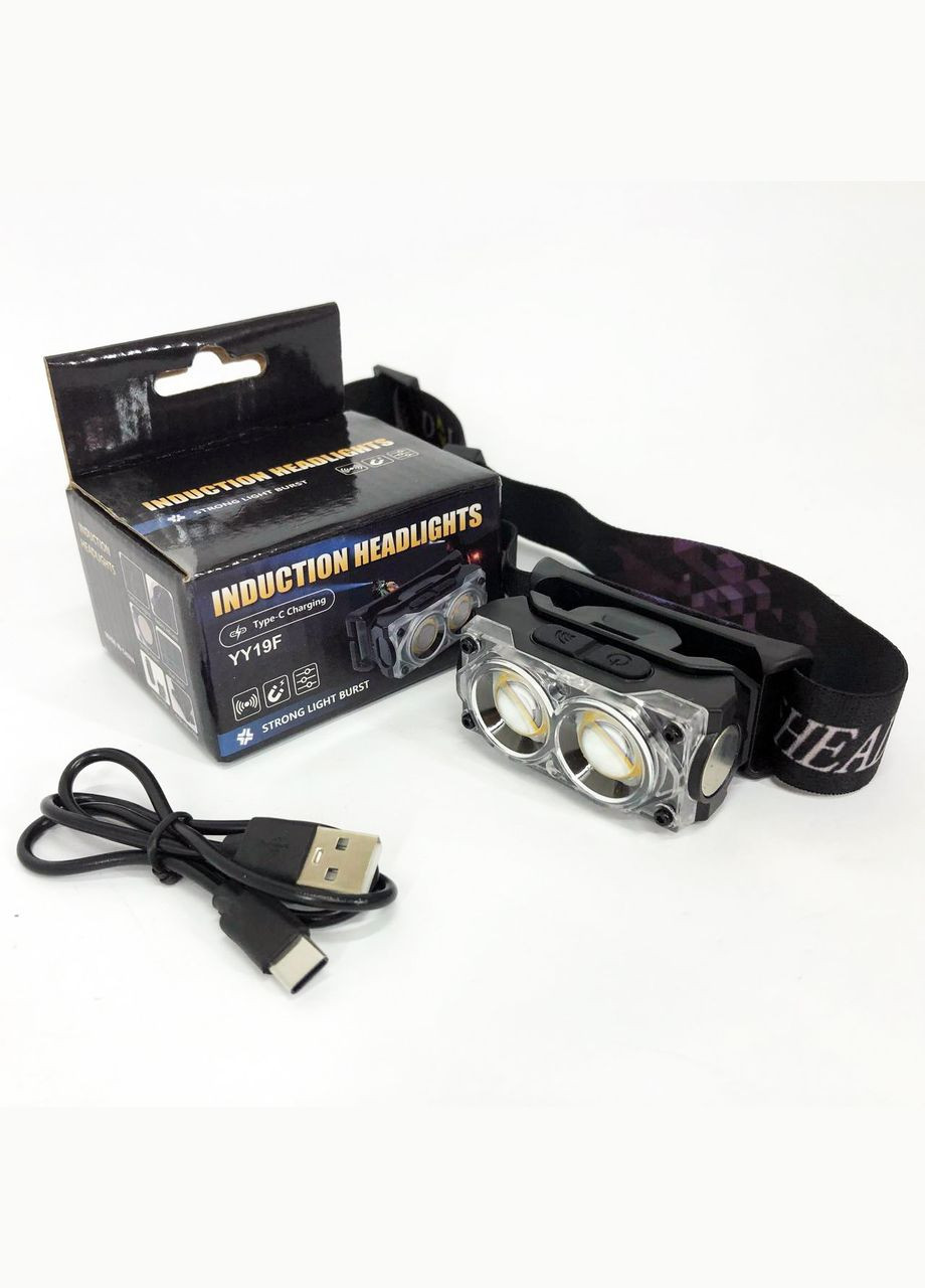 Налобный фонарь для автолюбителей YY-19F-2XPE(white)+2COB(yellow), Фонарик светодиодный RQ-167 на голову Bailong (351485989)