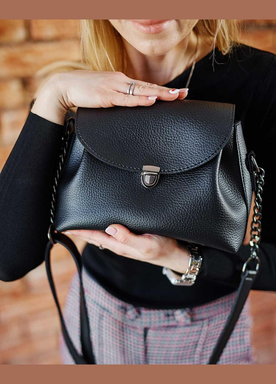 Женская сумка кросс-боди с длиным ремнем на плечо «Софи» черного цвета WeLassie (298570067)