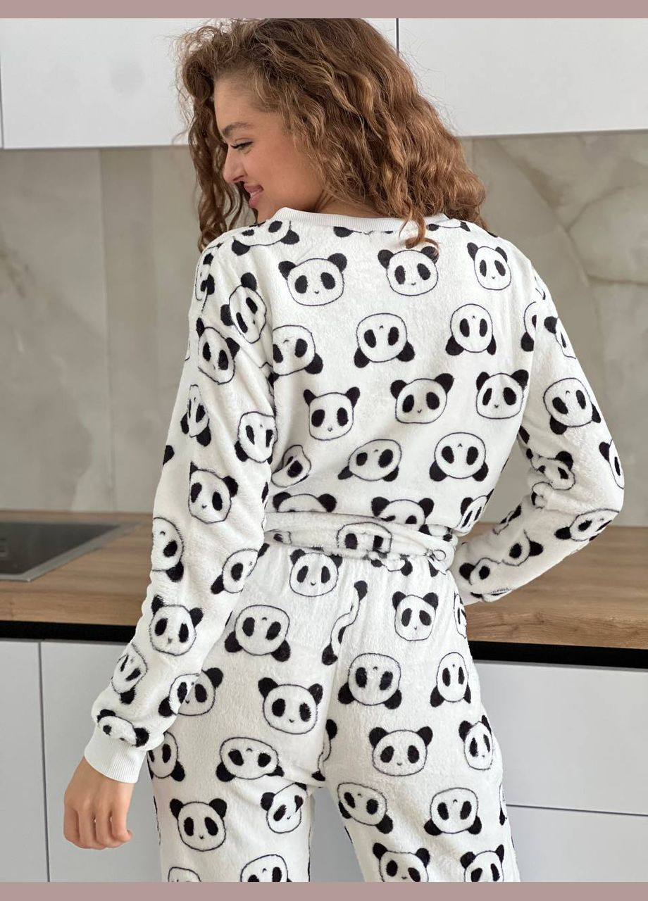 Біла жіноча двійка штани та реглан біла реглан + брюки No Brand піжама