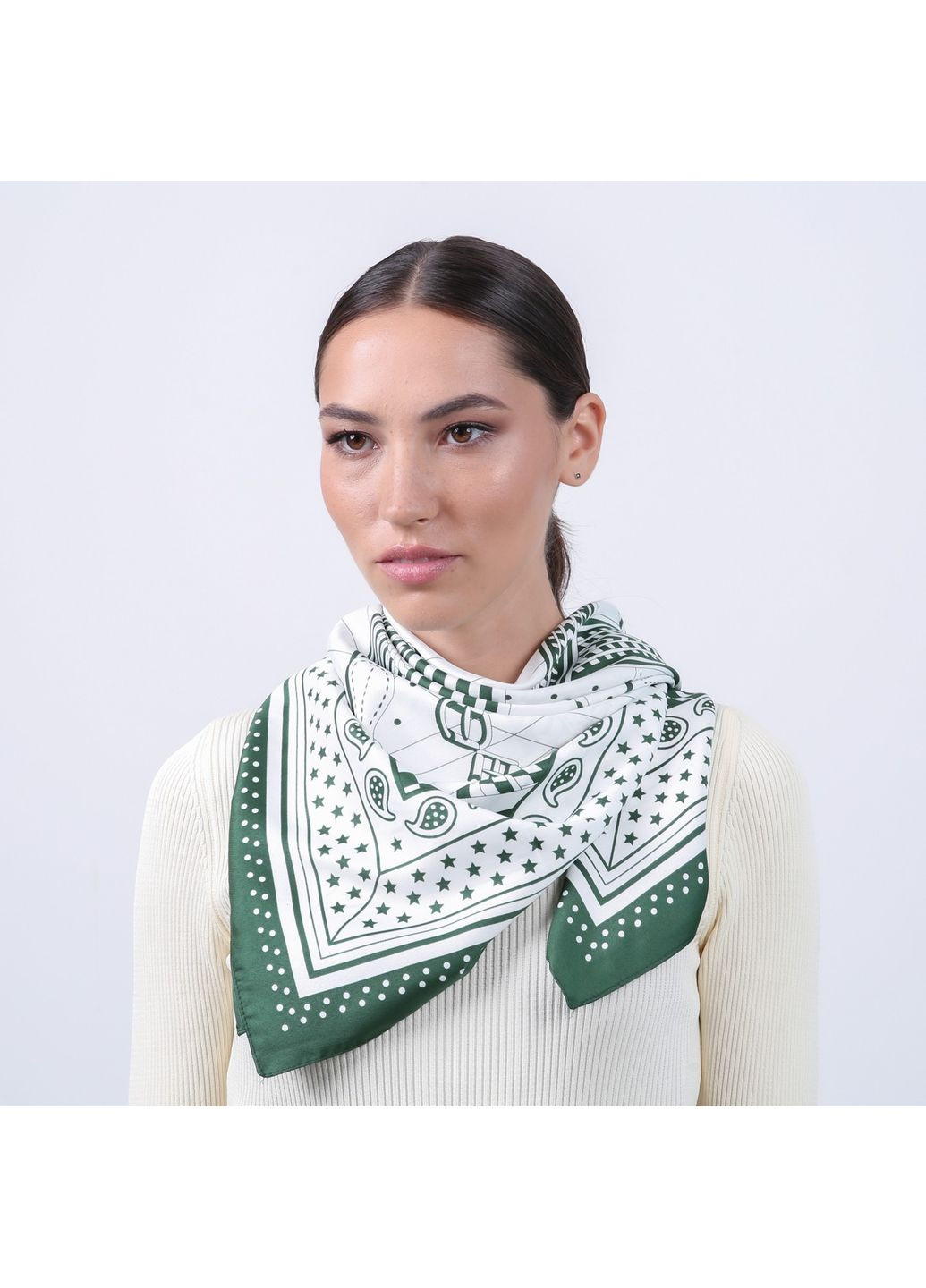 Хустка жіноча з принтом атлас різнокольорова ДОРОТЕА LuckyLOOK 915-817 (360985323)