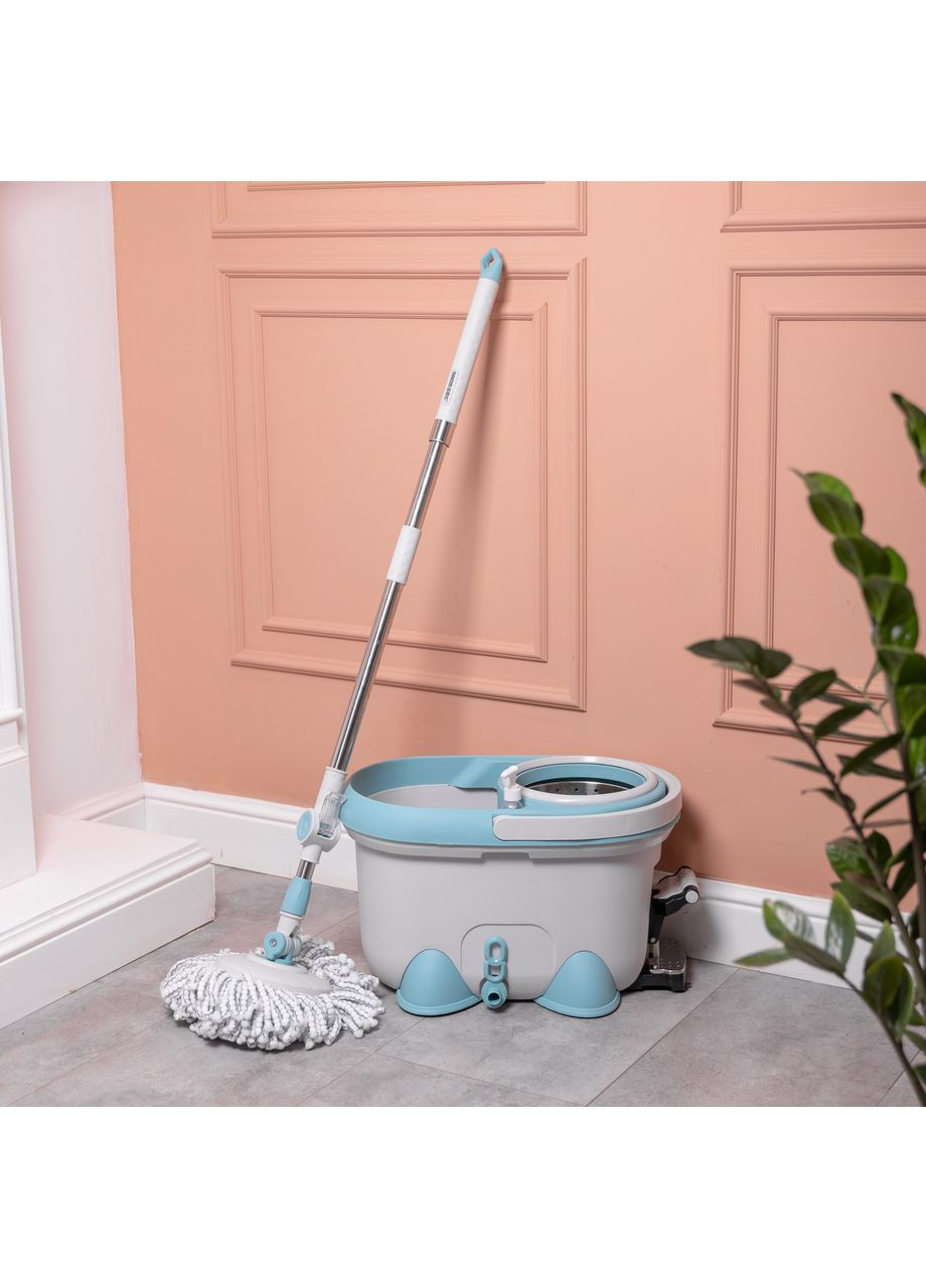 Комплект швабра з відром і віджимом, телескопічна ручка, мікрофібра для підлоги, набір для прибирання HP-35015-1 Household (372155168)