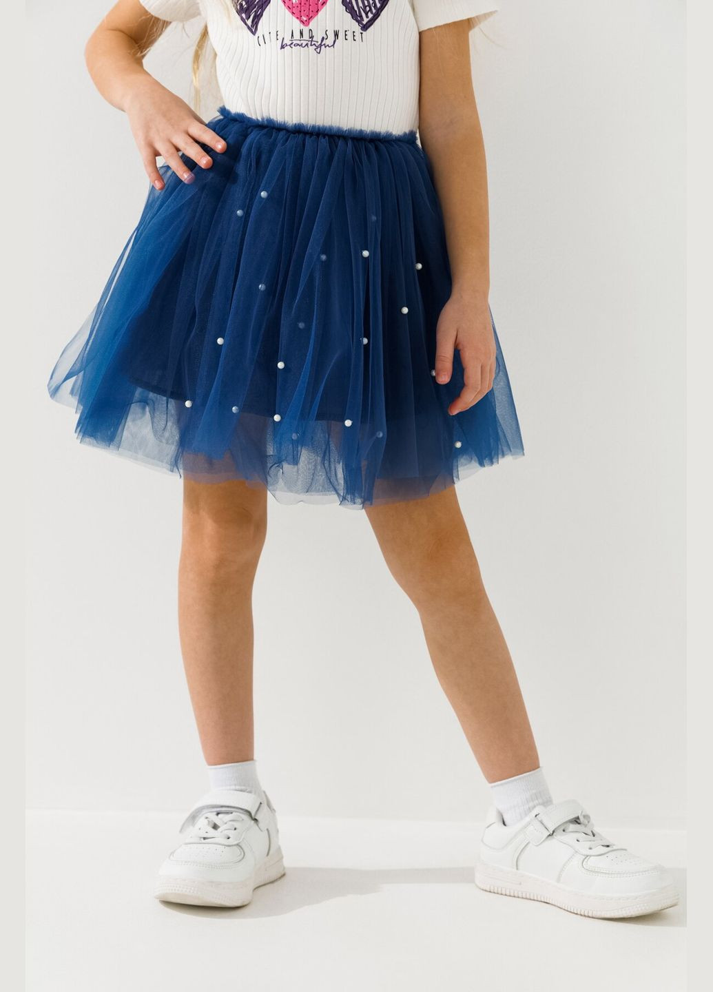 Темно-синяя однотонная юбка однотонная для девочки 09 110 см shop (2000990890887) XZKAMI