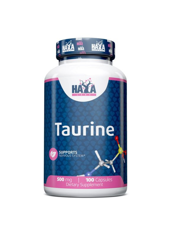 Аминокислота Taurine 500 mg, 100 капсул Haya Labs (322209073)