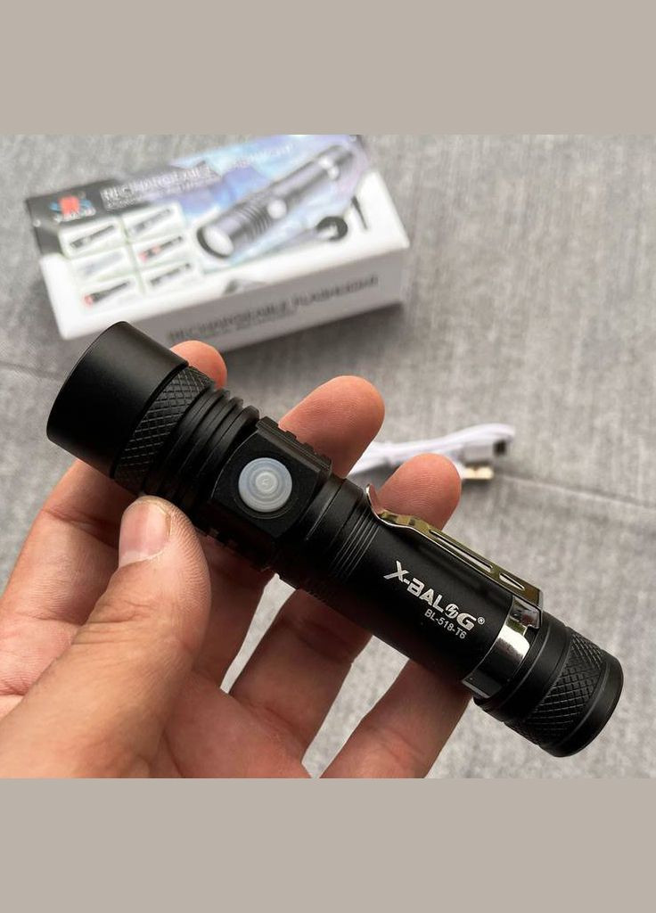 Надпотужний надяскравий світлодіодний ручний акумуляторний ліхтар BL-518-T6 якісний зум zoom ліхтарик 18650 No Brand (316983947)