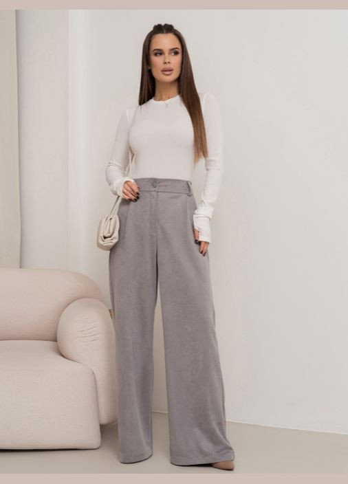 Широкие брюки палаццо с эко-замши No Brand (292711201)