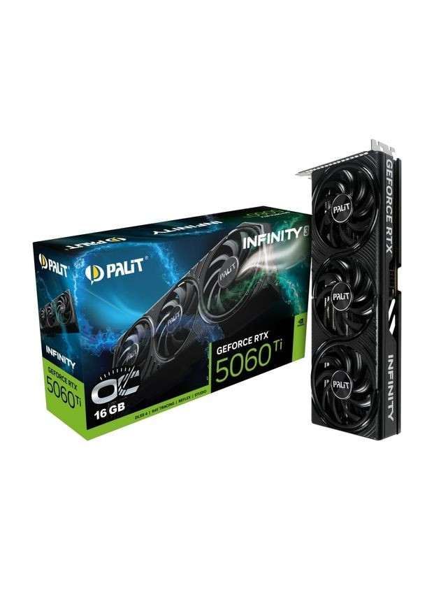 Відеокарта GF RTX 5060 Ti 16GB GDDR7 Infinity 3 OC (NE7506TS19T1-GB2061S) Palit (370614504)