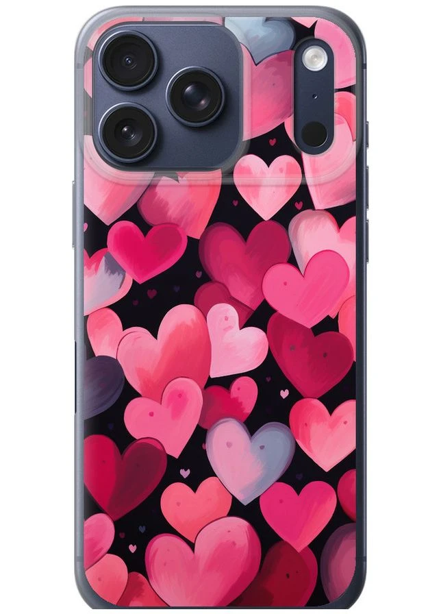 Силиконовый чехол 'Сердечки 4' для Endorphone Apple iPhone 17 PRO (378331827)