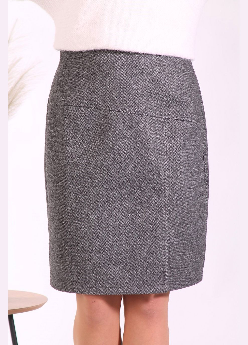 Спідниця жіноча 083 кашемір сіра Актуаль (315409176)