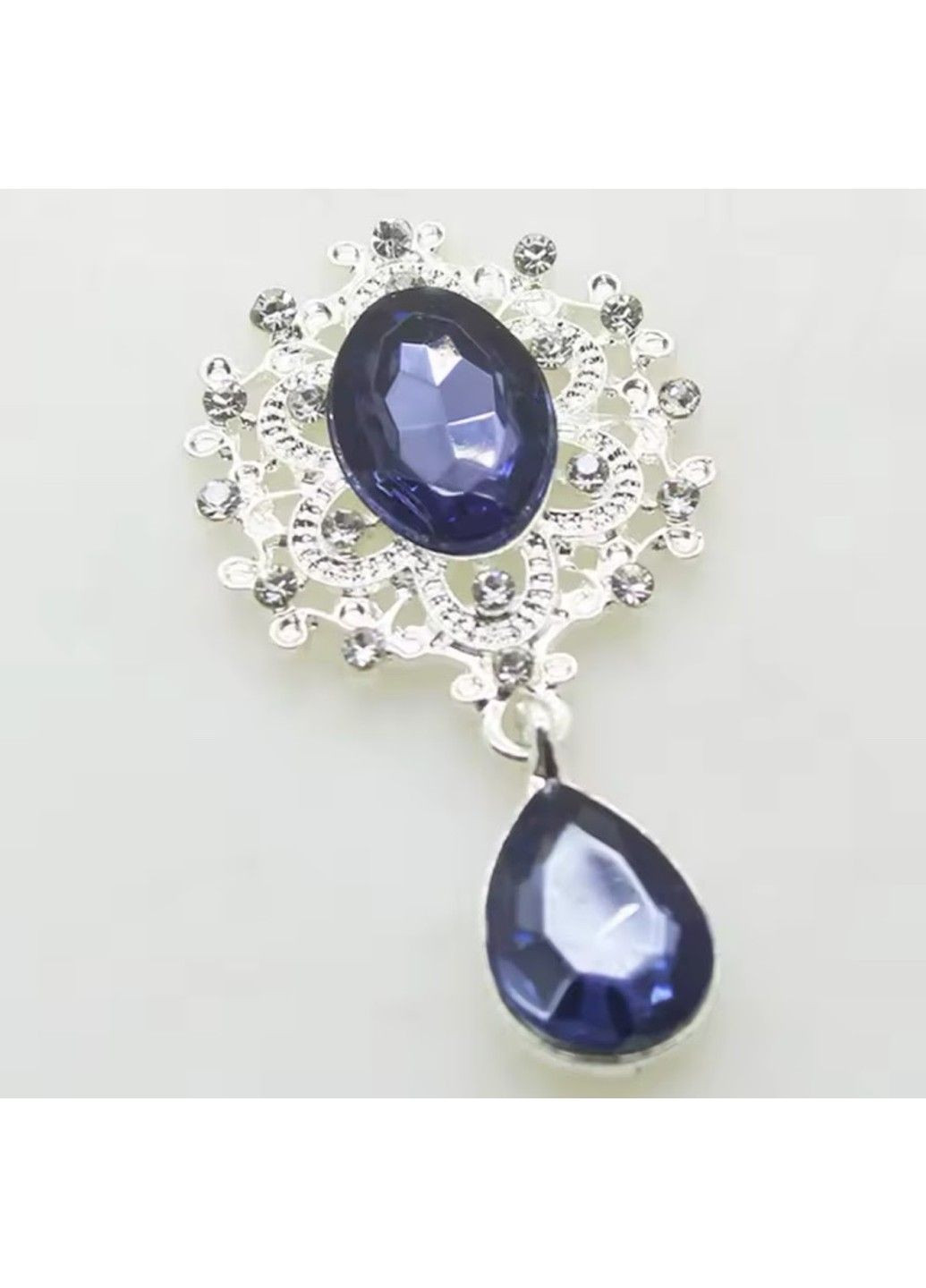 Стразовий декор- Крапелька, розмір 25*45 мм, колір каменю -темно-синій, арт 015140, 1 шт No Brand (316049370)