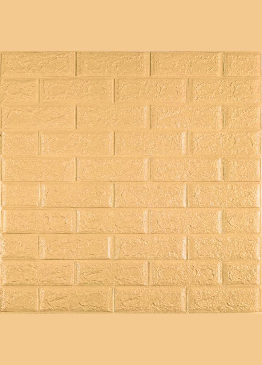3D панель самоклеюча цегла Жовто-пісочний 700х770х5мм 009-5 (3DPanda-0028) Sticker Wall (323154770)