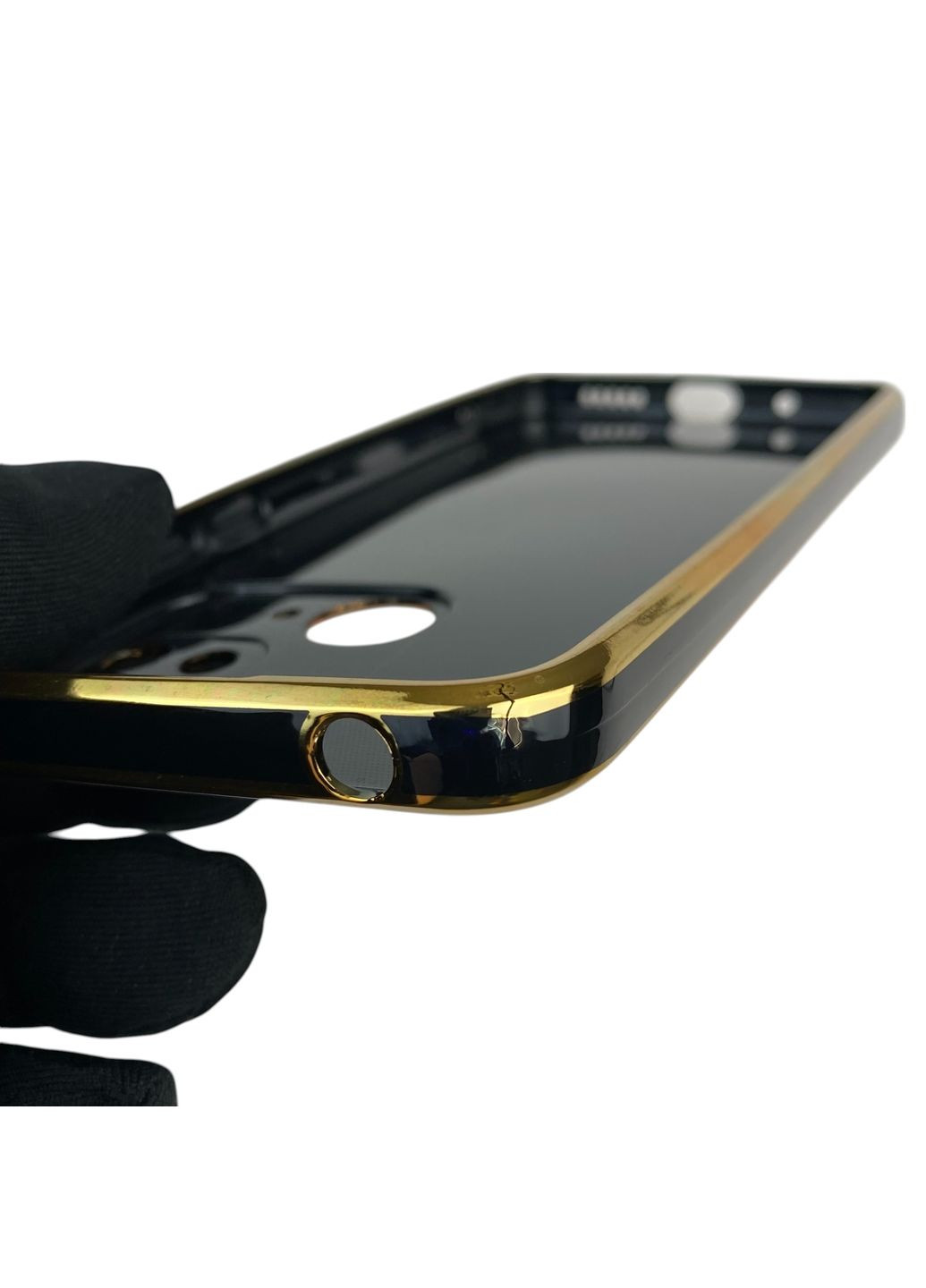 Чохол для Redmi 10C з кільцем MagSafe із золотою окантовкою на сяомі редмі 10с чорний gs1 Xiaomi (366236536)