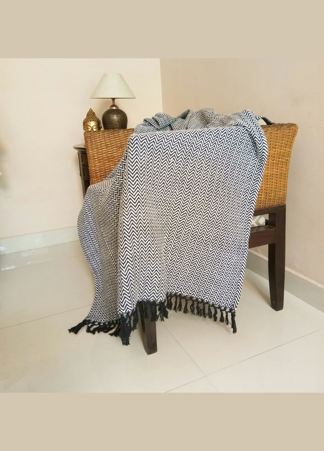 Плед хлопковый "Black Night" 125х175 см a-3197 Silk Route (301940820)