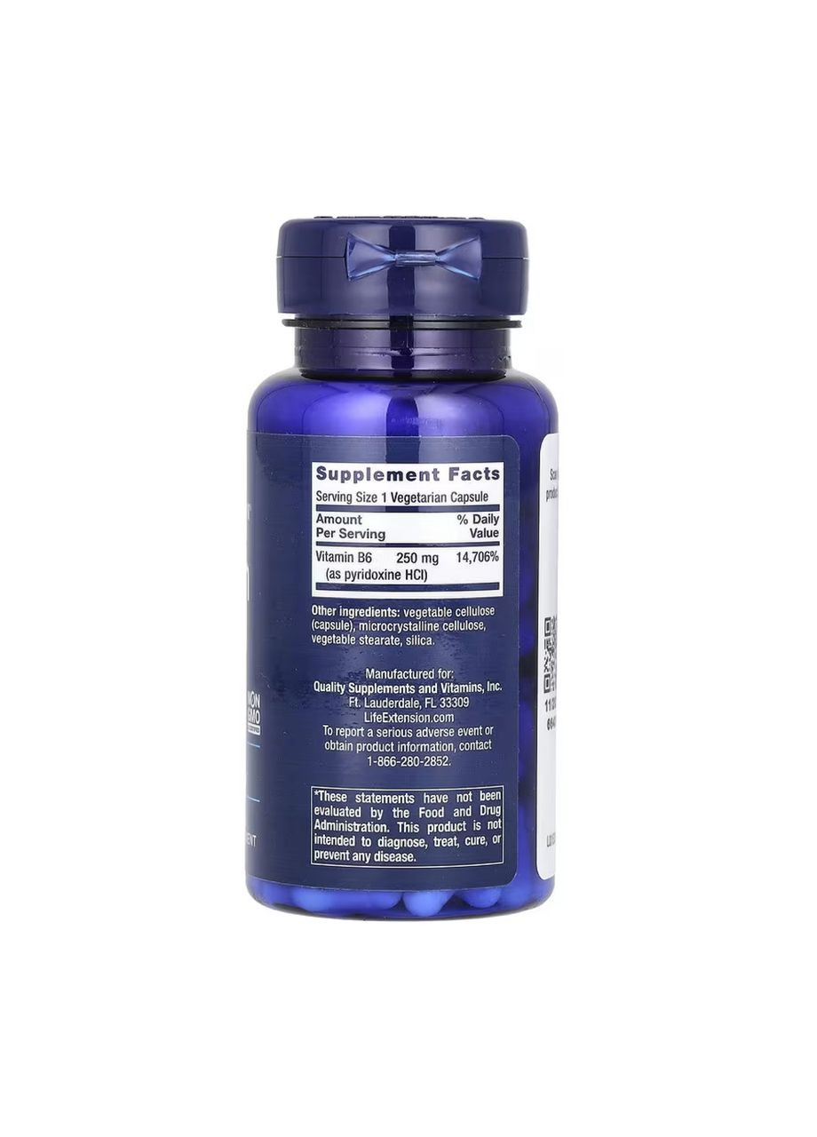 Vitamin B6 250 mg - 100 vcaps Life Extension (369396721)