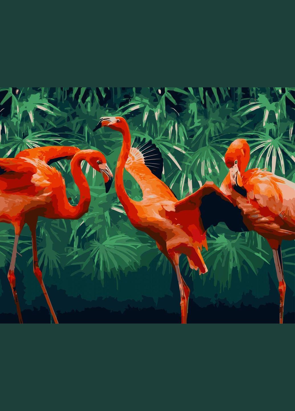 Картина по номерам Яркие тропики Набор для рисования на холсте Фламинго 40х50 Раскраска Животные KHO4335 Идейка (308989248)