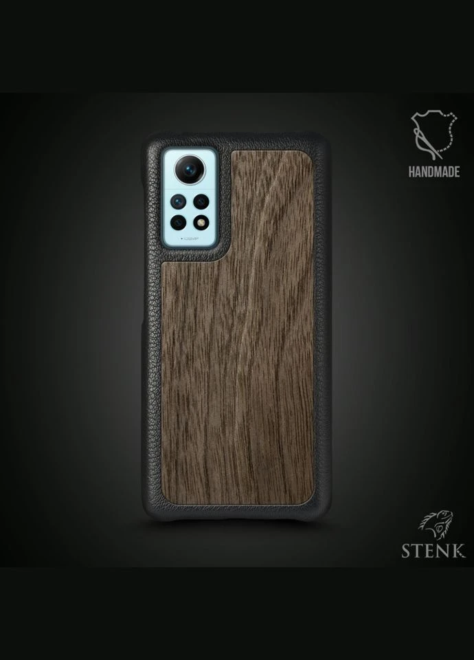 Шкіряна накладка WoodBacker для Xiaomi Redmi Note 12 Pro 4G Чорна (74191) Stenk (277372395)