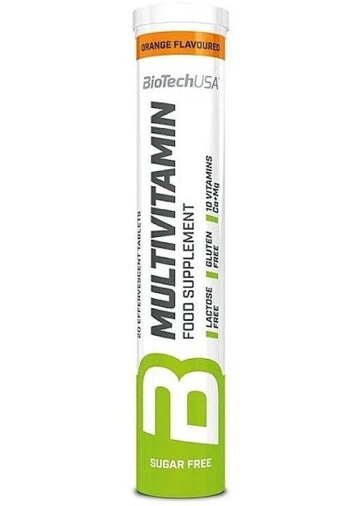 Вітаміни шипучі "Мультивітаміни", смак апельсина Multivitamin Food Supplement 20шт (1395252-22805684) Biotechusa (368621733)