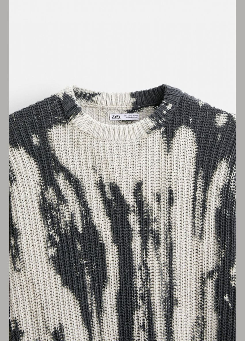 Сіро-бежевий зимовий светр Zara 7140/310 Ecru