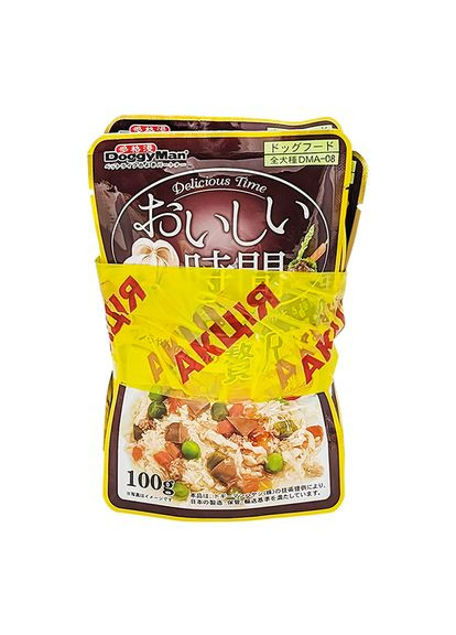 Вологий корм для собак Low Fat Chicken & Liver курка з печінкою в желе - 4шт по 100г (2100060239018) DoggyMan (345636857)
