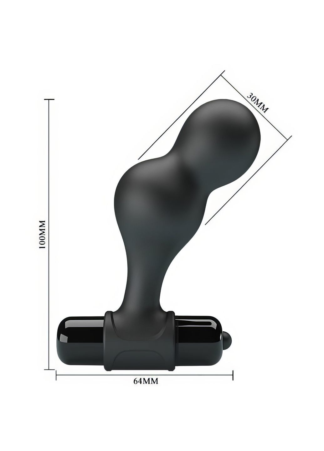 Анальний стимулятор з вібрацією MR PLAY, чорний, 10 х 3 см Pretty Love (361670081)