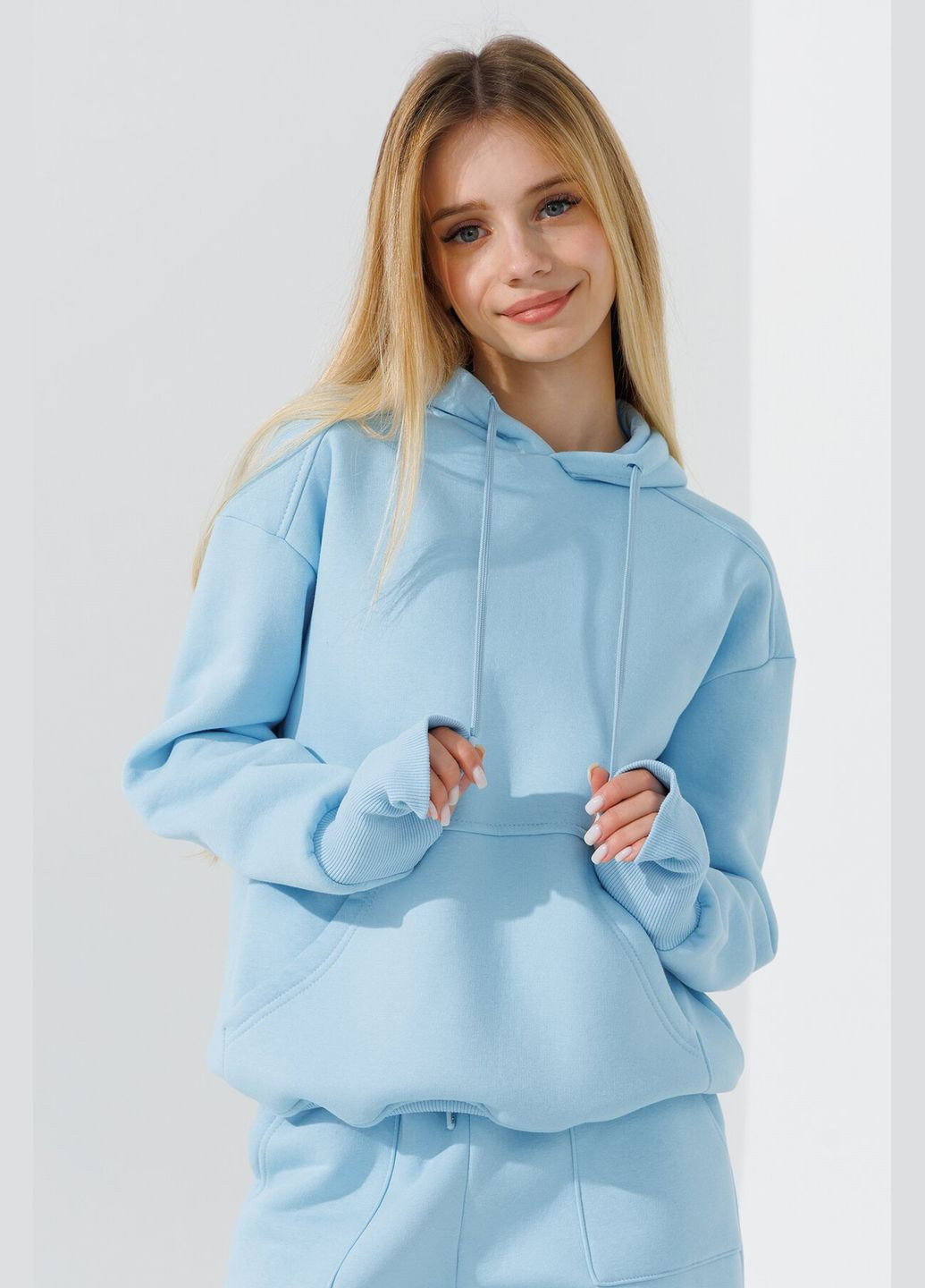 Костюм худи+штаны детский 7141-1 158 см Голубой shop (2000990752451) Waxmen (361499120)