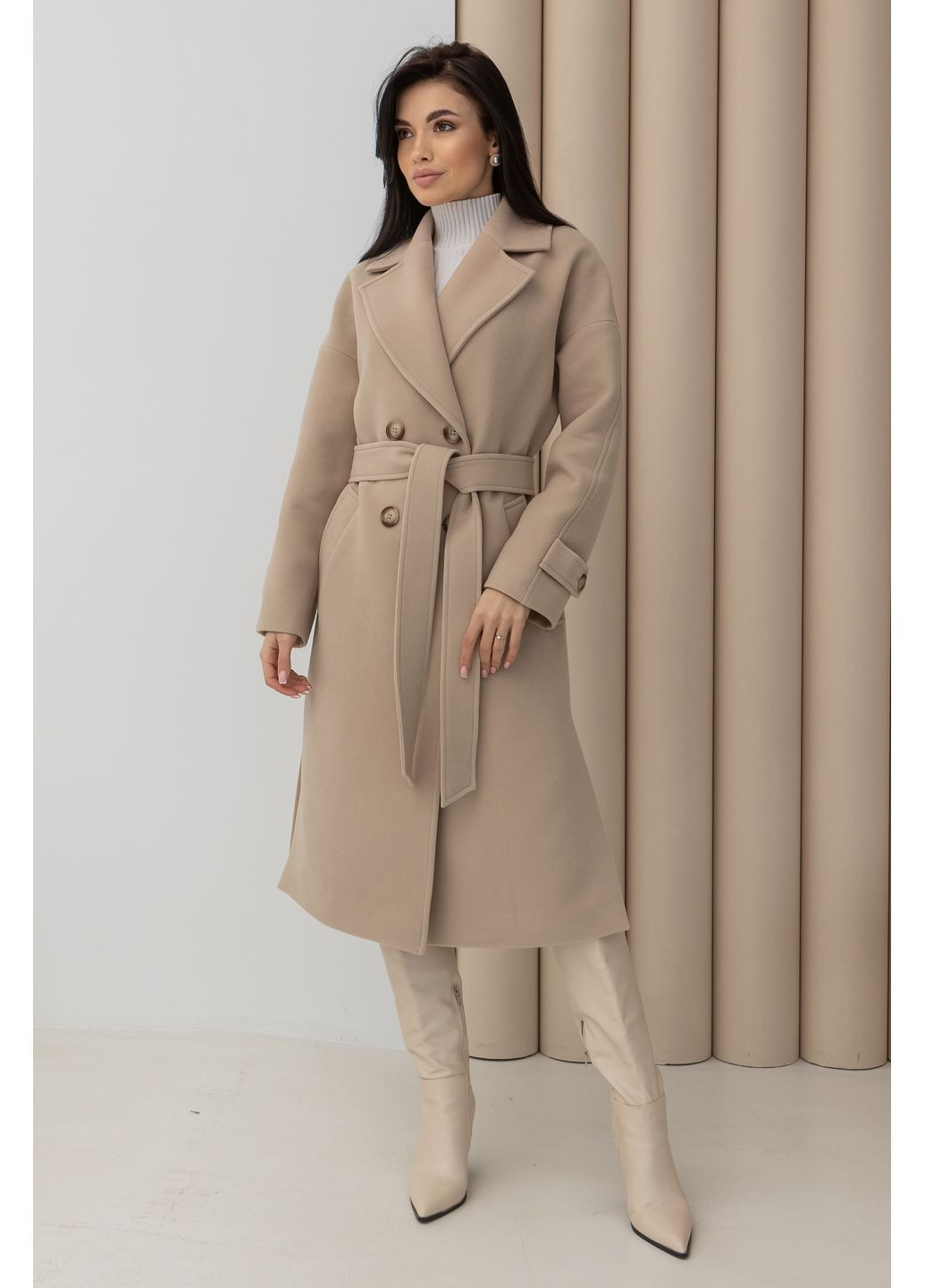 Песочное зимнее Пальто зимнее S06 CHICLY