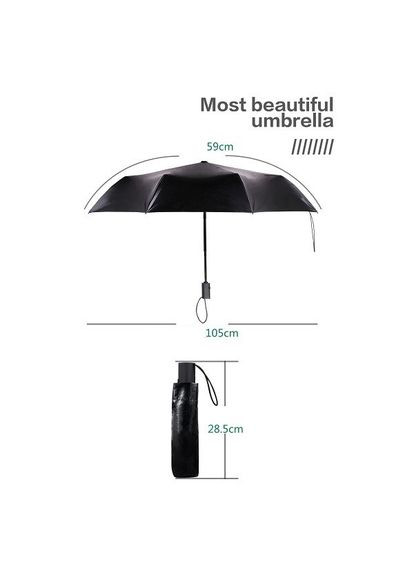 Чёрный женский зонт полуавтомат wt-u3 с летними цветами WK (340935533)