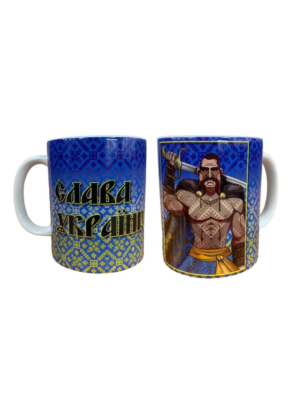 Чашка біла Слава Україні Козак із шаблею 330 мл сублімація 4PROFI (316323855)