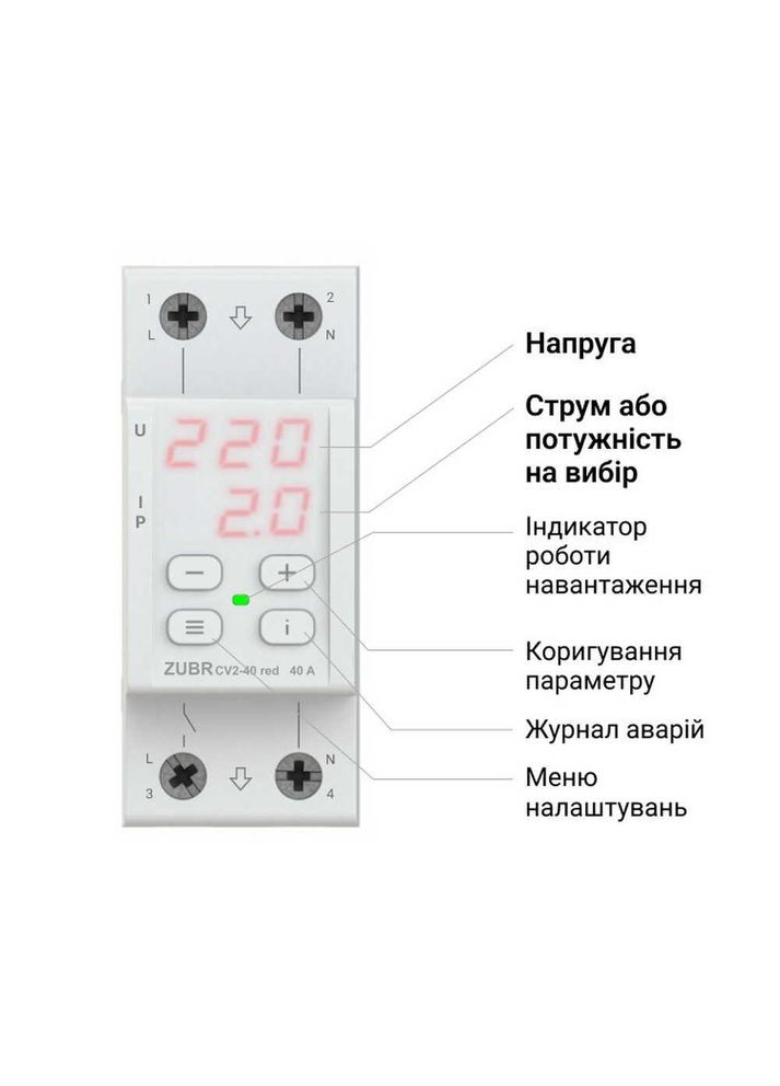 Реле мультифункциональное 50А CV2 red двухмодульное ZUBR (365651673)