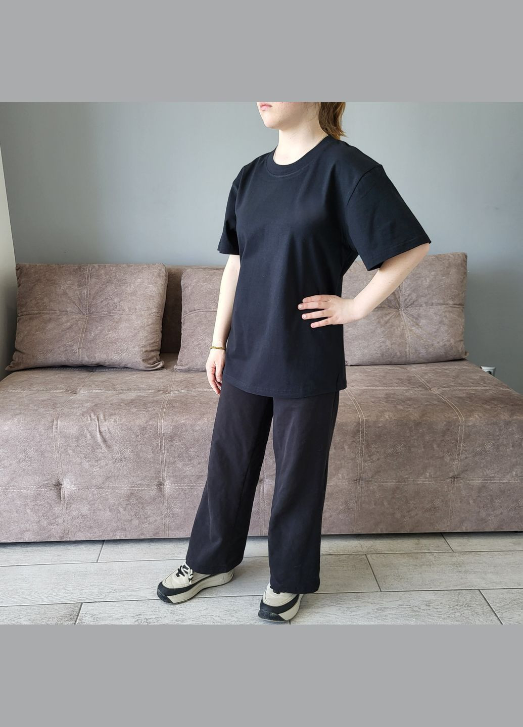 Футболка черная базовая 100% хлопок No Brand - (325701407)